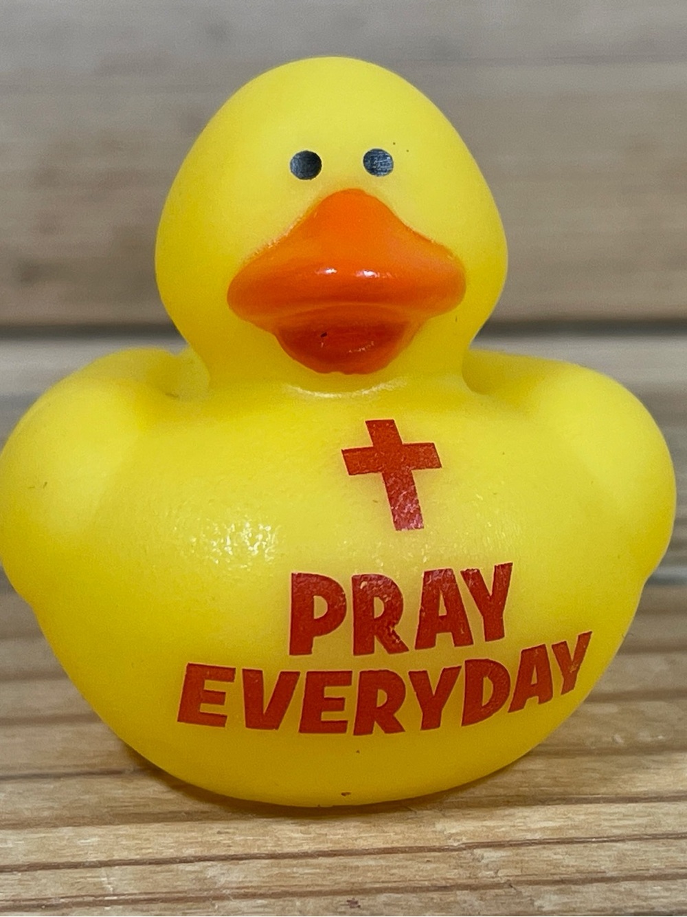 Pray Everyday Yellow Rubber Ducky Bath Tub Squirter (2”) Water Pool Duck Figure